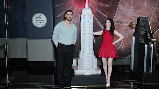 David Corenswet and Rachel Brosnahan Light Up The Empire State Building