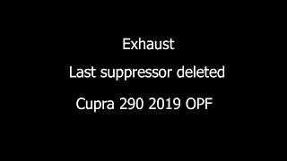 Exhaust Cupra 290 2019 OPF last supressor deleted / tramo final