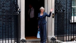 Theresa May arrives for Cameron's final cabinet meeting - video