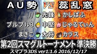 【スマブラ3DS】第二回スマグル(窓)トーナメント準決勝 AU勢 VS 蕊乱窓 (ストック引継ぎ/3on3)