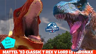 Mattel '93 Classic T Rex Takes Down Lord Lythronax | Jurassic World Alive 3.1