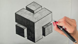 How To Draw 3d Cube ! 3d Trick Art On Paper ! Optical Illusion Drawing ! 3d  Cube Drawing