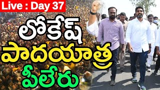 LIVE : DAY 37 :  పీలేరు లో లోకేష్ గారి పాదయాత్ర  | Nara Lokesh Padayatra In Piler | Vangaveeti Rahda