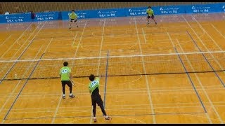 増田・九島 vs村田・広岡｜社会人対学生インドア2019【ソフトテニス】