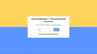Roman Numeral Converter | HTML, CSS & Javascript