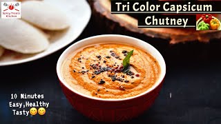 Tri Color Capsicum Chutney | 10 Minutes Easy Chutney Recipe For Idli/Dosa || Spicy Treats Kitchen