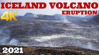 ICELAND VOLCANO ERUPTION - LAVA FIELD - JULY/2021 - 4K - FAGRADALSFJALL - GELDINGADALIR