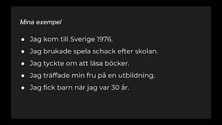 Lär dig svenska | Snabba tips | Enkel presentation i preteritum