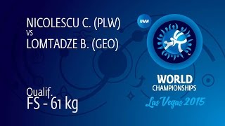 Qual. FS - 61 kg: B. LOMTADZE (GEO) df. C. NICOLESCU (PLW) by TF, 12-0