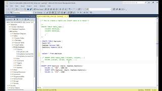 How to create a table and insert data in the table in Microsoft SQL Server #sqlserver #database