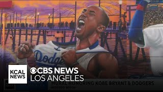 Artist paints new mural featuring Lakers legend Kobe Bryant in Dodgers gear