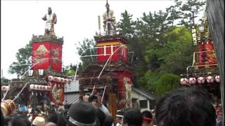 2015年/平成27年5月5日館山鶴ケ谷八幡宮後藤利兵衛橘義光生誕200年祭 山宮神社長田区・八坂神社中里区の神輿　鶴ケ谷八幡宮入祭