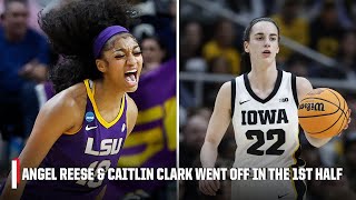 GAME OF THE YEAR 🔥 Angel Reese & Caitlin Clark 1ST HALF HIGHLIGHTS 👏 | ESPN College Basketball