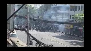 Myanmar Police Crackdown at Insein , Yangon Feb 26 2021