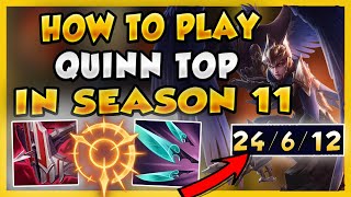 THIS IS THE BEST WAY TO BUILD QUINN TOP IN SEASON 11 (4V5 GAME HARD CARRY) - League of Legends