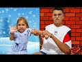 Gatinha das Artes e a História Engraçada do QUENTE VS FRIO | Hot vs Cold Challenge with Dad