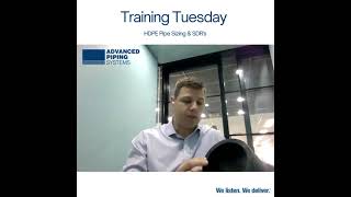 Training Tuesday #1 - 14/9/21 - HDPE Sizing and SDR's