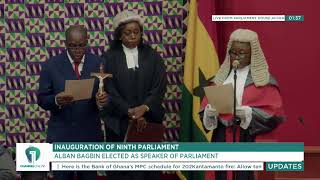 HISTORIC! ALBAN BAGBIN SWORN IN AS SPEAKER OF THE 9TH PARLIAMENT