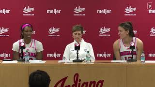 Teri Moren, Chloe Moore-McNeil and Yarden Garzon react to win against Nebraska