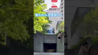 落ちたら超危険な壁に飛びついてみた #parkour#shorts