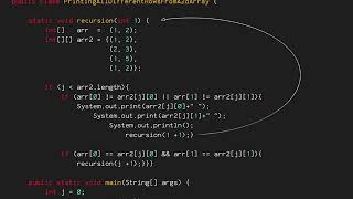 Printing All Different Rows From A 2d Array Using Recursion