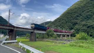 【鉄道動画】3082レ EF64牽引貨物【伯備線】