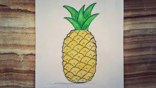 EASY PINEAPPLE DRAWING 🍍 / KOLAY ANANAS ÇİZİMİ #ananas #pineapple  @sebnemdrawing