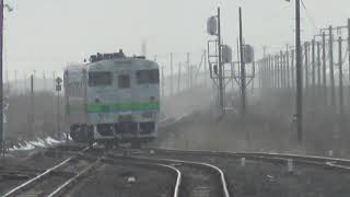 鉄道ロマンが高い東庶路信号場で列車交換待ちしていた根室本線キハ40系上下線の出発