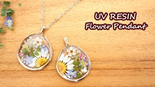 DIY🌷 How to cut a large pressed flower | Resin Jewelry Tutorial | pendant with open bezels