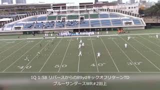 AFCクレーンズ vs ブルーサンダース【1プレーダイジェスト / X2リーグ東日本秋季交流戦】