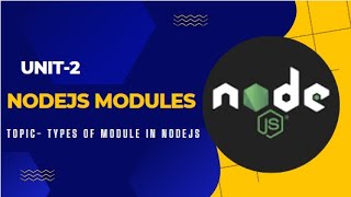 Unit-2 NodeJS Modules | Topic - Types of Module