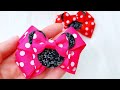 Disney Inspired Hair Bow / Mickey Mouse And Minnie Mouse Hair Bow Tutorial / How To Make Ribbon Bows