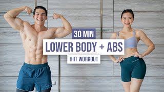 30 MIN LOWER BODY & ABS HIIT WORKOUT I all-standing, no equipment, with cool down