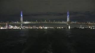 【後方展望】東海汽船「さるびあ丸」夜景クルーズ横浜〜竹芝（４倍速）