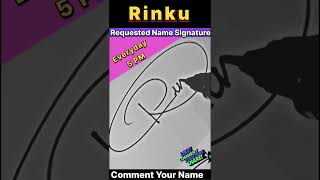 RINKU NAME SIGNATURE STYLE || LETTER R SIGNATURE DESIGN || #trendingshorts #shortsfeed #ytshorts