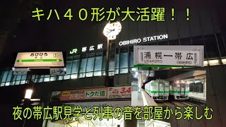 【列車を楽しむ】夜の帯広駅見学と部屋から列車の音を楽しむ