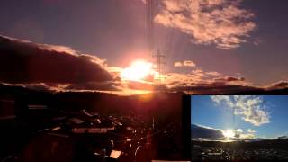 2014_02_04 愛宕山の高台からの夕日　タイムラプス撮影