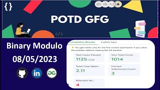 Binary Modulo || GFG POTD || Java || GeeksForGeeks Daily Challenge || Easy Explained