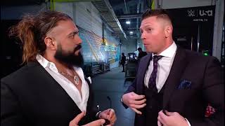 WWE the miz tries to convince Andrade to team up so he can have some help against the Wyatt sicks