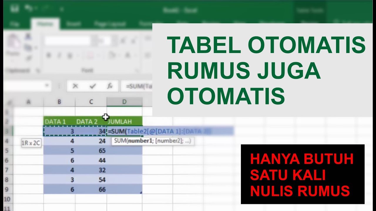 Cara Cepat Membuat Tabel Dan Rumus Otomatis Di Excel - YouTube