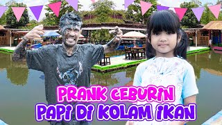 DOMINIQUE PRANK PAPI SAMPE TENGGELAM DI KOLAM!! BADANNYA PENUH LUMPUR #viralvideo