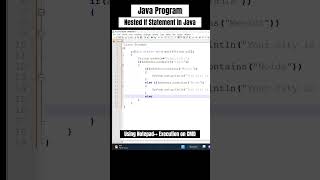 Nested If Statement In Java #shorts #coding #coding tutorials #java program #programming