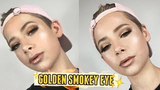 GLAMOROUS GOLD SMOKEY EYE MAKEUP TUTORIAL