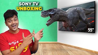 WOW....!!! என்ன மாதிரி டிவி இது 😲 SONY X80J  55 inch SMART TV Unboxing 🔥🔥🔥Tamil Tech