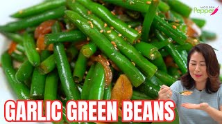 EASY, DELICIOUS & HEALTHY Garlic Green Beans Recipe [Korean Side Dish Recipe] JUICY String Beans!