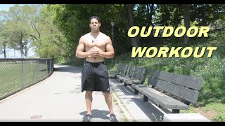 Outdoor Park Bench Workout - With Only Bodyweight