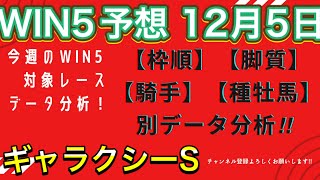 【競馬】WIN5予想 12月5日 ギャラクシーS