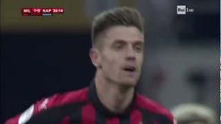 Secondo gol di Krzysztof Piątek con la maglia del milan- Milan Napoli 2-0