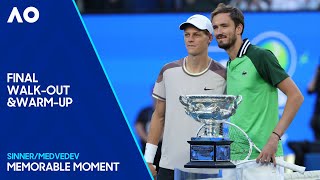 Sinner v Medvedev | Final Walk-Out & Warm-Up | Australian Open 2024