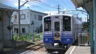 えちぜん鉄道あわら湯のまち駅構内踏切（MC6101形6105号入線）